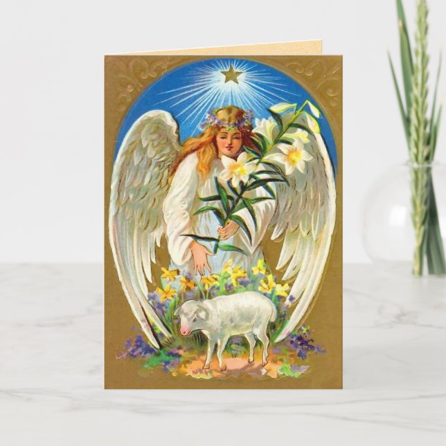 Vintage Easter Angel Card (Front)