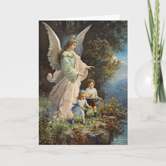 Vintage Easter Angel Greeting Card (Front)