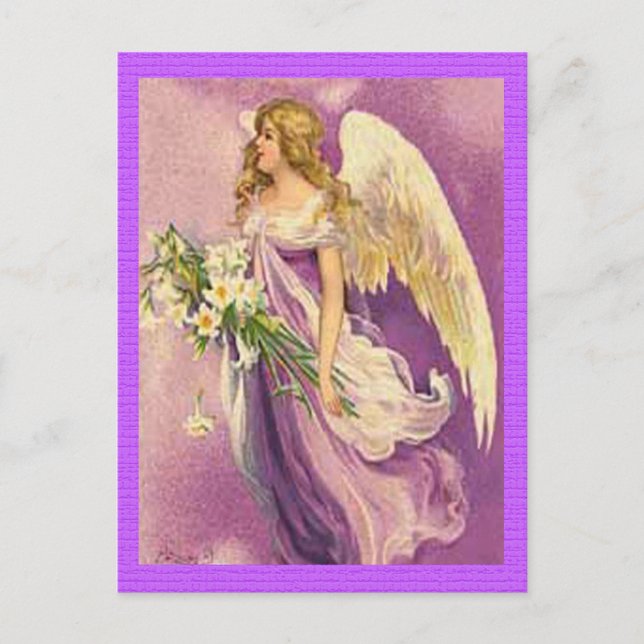 Vintage Easter Angel Holiday Postcard (Front)