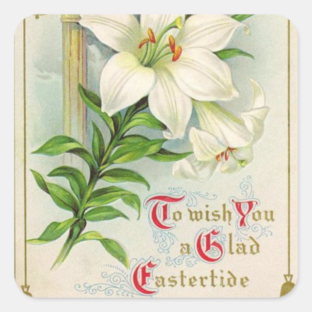 Vintage Easter art Holiday sticker (Front)