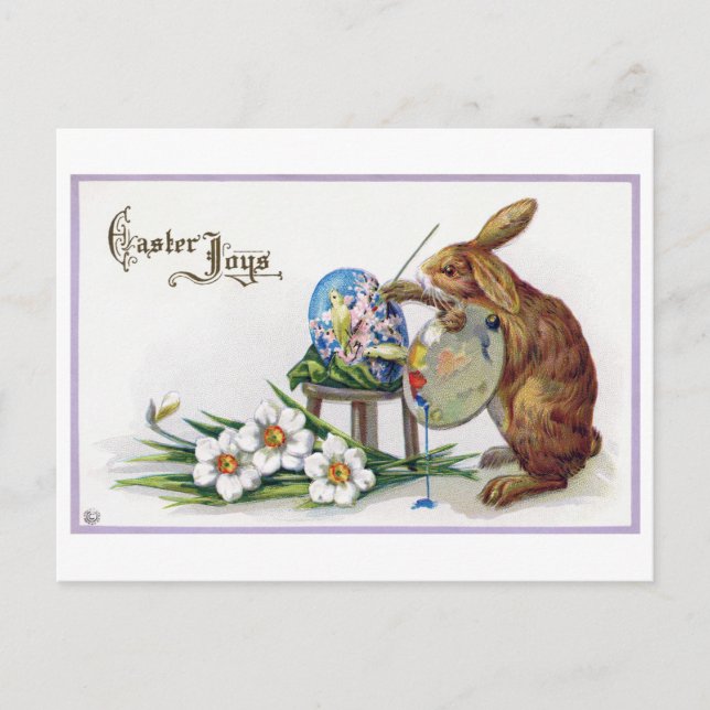 Vintage Easter Artist Bunny Postcard (Front)