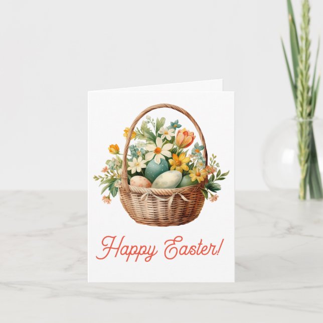Vintage Easter Basket Card (Front)