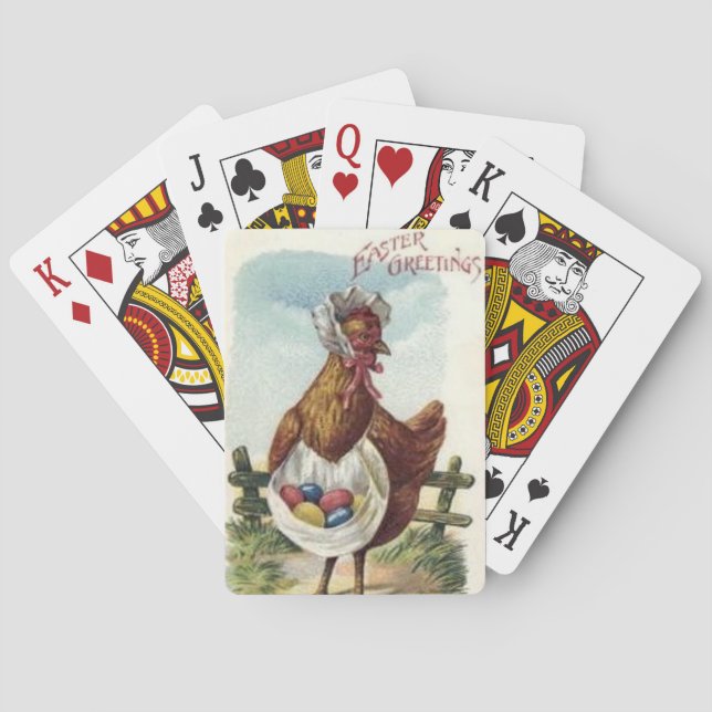 Vintage Easter Bicycle Pink Playing cards (Back)