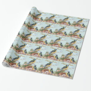 Vintage Easter Bluebird Name Custom Paper