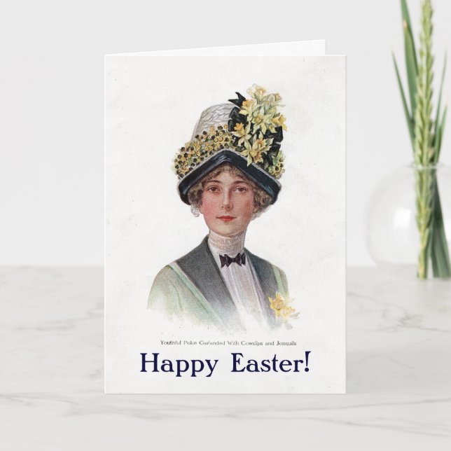 Vintage Easter Bonnet Card (Front)