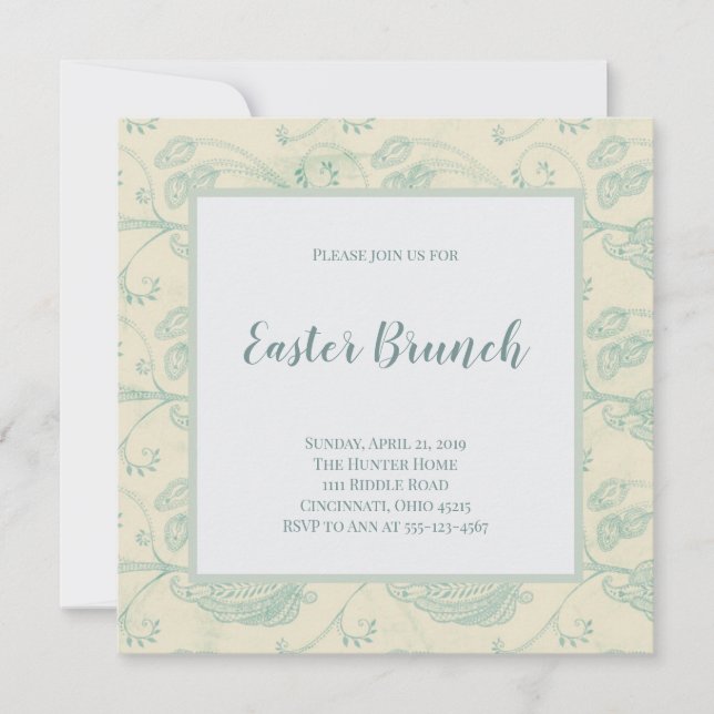 Vintage Easter Brunch Invitation (Front)
