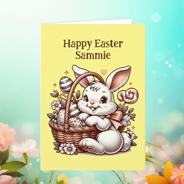 Vintage Easter Bunny and Colouring Page Card (Creator Uploaded)