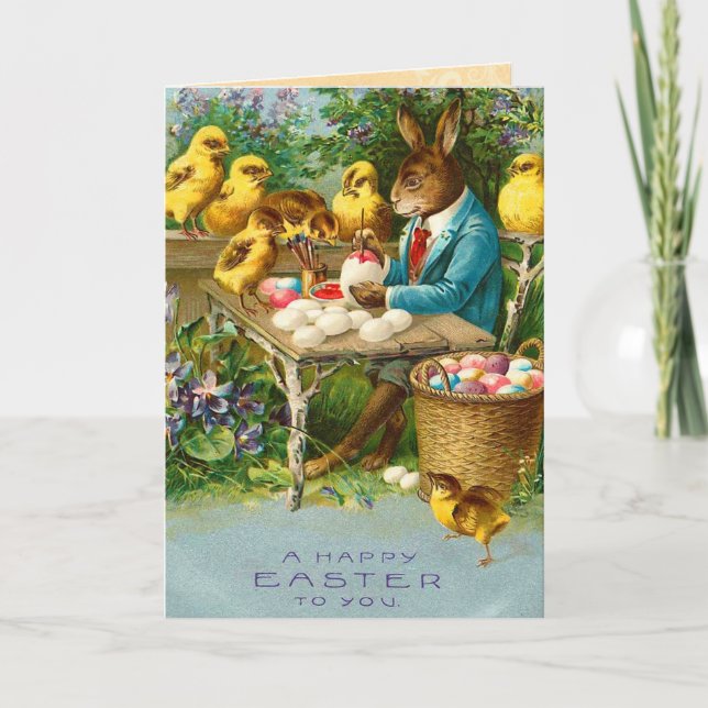 Vintage Easter Bunny Card (Front)