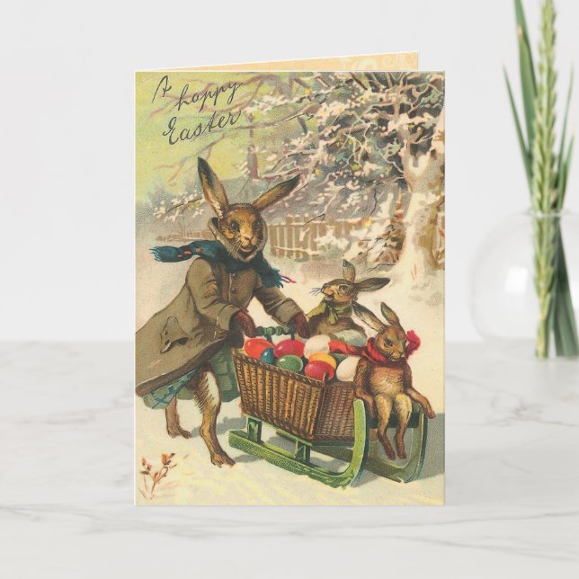 Vintage Easter Bunny Card (Front)