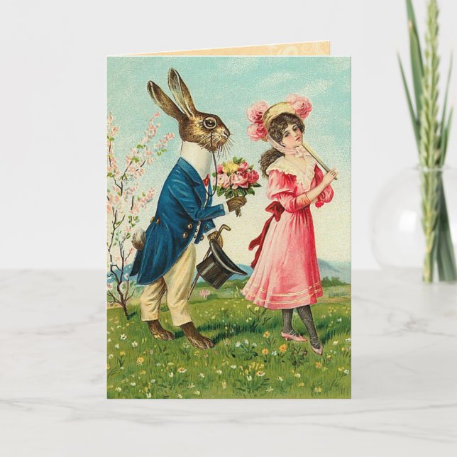 Vintage Easter Bunny Card (Front)