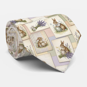 Vintage Easter Bunny Collage Tie