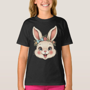 Vintage Easter Bunny Coquette Bow Flower Women  T-Shirt