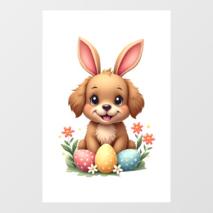 Vintage Easter Bunny Dog Cute Puppy Illustration w
