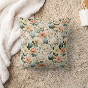 Vintage Easter Bunny Floral (10) Cushion