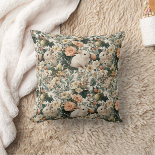 Vintage Easter Bunny Floral (11) Cushion