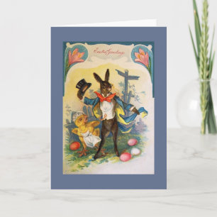 Vintage Easter Bunny Greeting Card