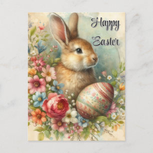 Vintage Easter Bunny Holiday Greeting Postcard