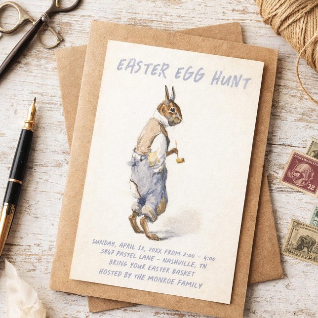 Vintage Easter Bunny Invitation - Easter Egg Hunt (Creator Uploaded)