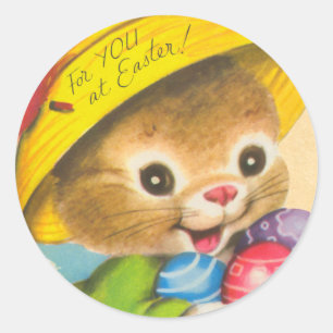 Vintage Easter Bunny Kid Stickers