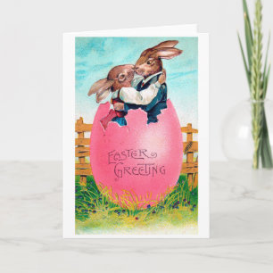 Vintage Easter Bunny Lovers Card
