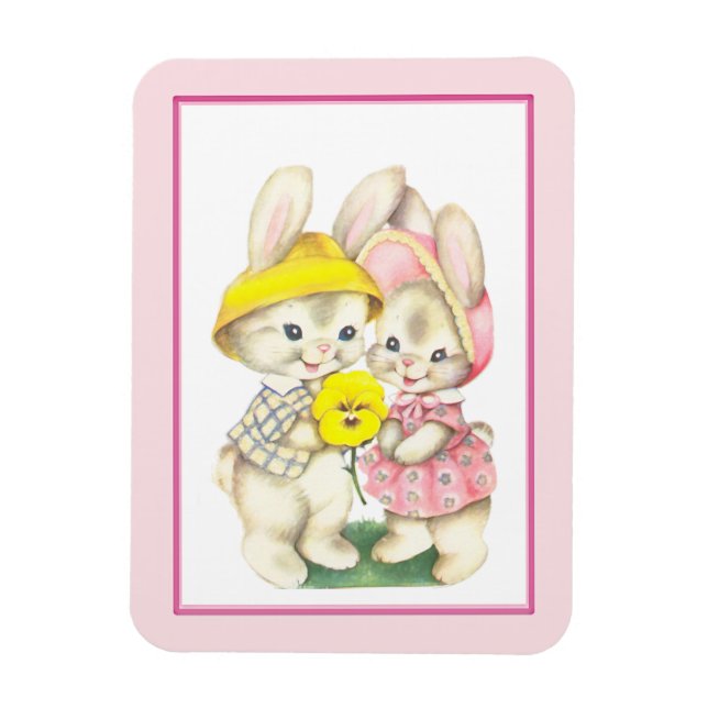 Vintage Easter Bunny Magnet (Vertical)