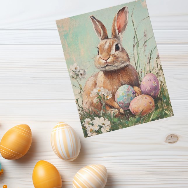 Vintage Easter Bunny Painting Postcard (Creator Uploaded)