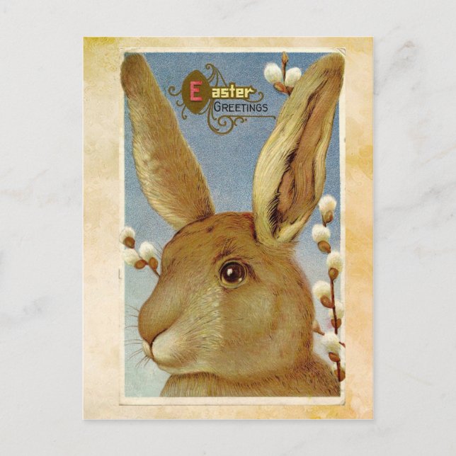 Vintage Easter Bunny Postcard (Front)