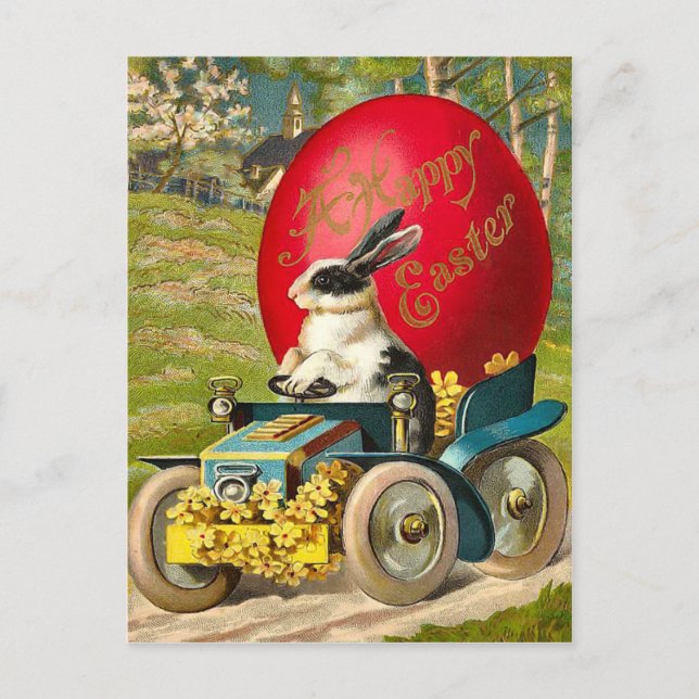Vintage Easter Bunny Postcard (Front)