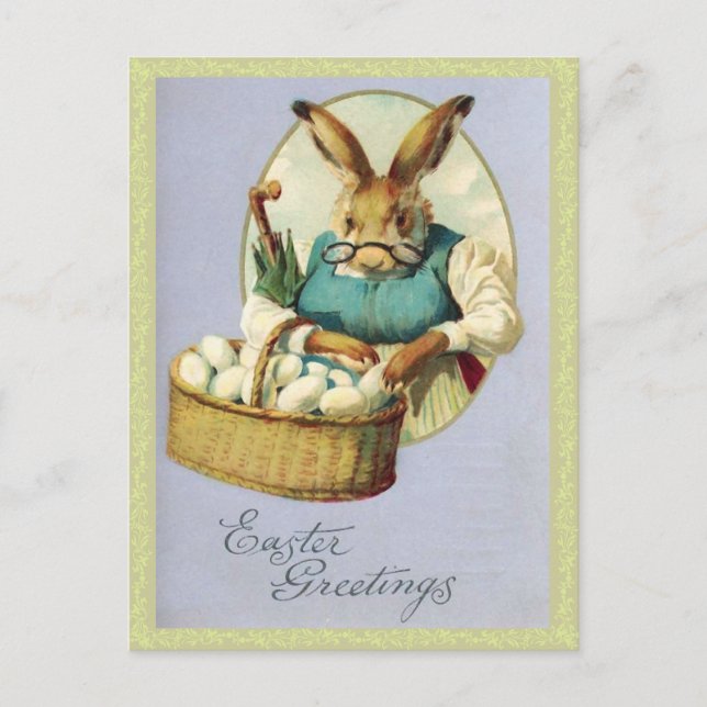 Vintage Easter Bunny Postcard (Front)
