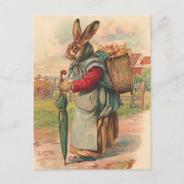 Vintage Easter Bunny Postcard (Front)