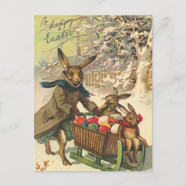 Vintage Easter Bunny Postcard (Front)
