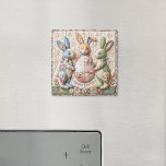 Vintage Easter Bunny Quilted Style Print Magnet<br><div class="desc">Decorative magnet featuring vintage Easter bunnies in quilted patchwork print design. Three adorable fabric-style rabbits with Easter egg basket printed image. Cottage core shabby chic aesthetic perfect for spring home decor or nursery. Nostalgic vintage charm print.</div>