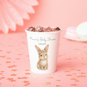 Vintage Easter Bunny Rabbit Baby Watercolor Paper Cups