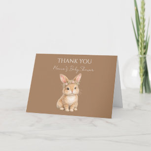 Vintage Easter Bunny Rabbit Baby Watercolor Thank You Card