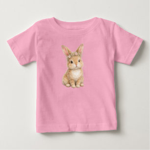 Vintage Easter Bunny Rabbit Egg Watercolor Baby T-Shirt