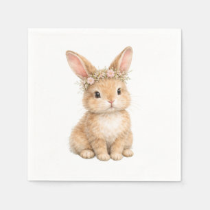 Vintage Easter Bunny Rabbit Egg Watercolor Napkin