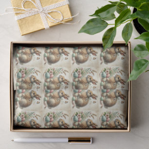 Vintage Easter Bunny Rabbit Egg Watercolor Tissue Paper