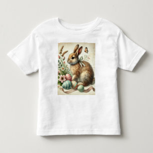 Vintage Easter Bunny Rabbit Egg Watercolor Toddler T-Shirt