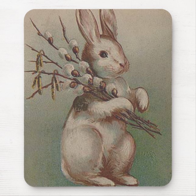 Vintage Easter Bunny Rabbit Mouse Pad (Front)