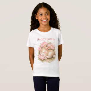 Vintage Easter Bunny Rabbit Pink Blush Watercolor T-Shirt