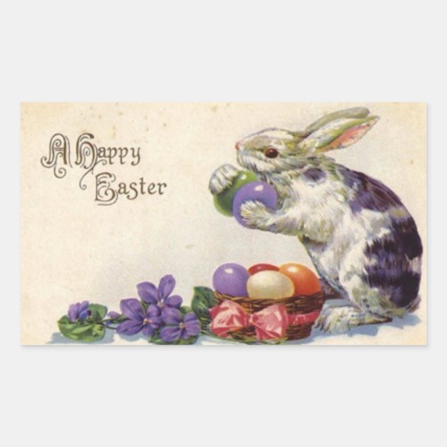 Vintage Easter Bunny Sticker (Front)