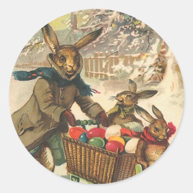 Vintage Easter Bunny Stickers (Front)