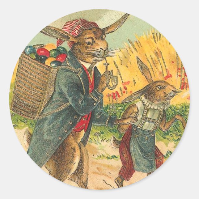 Vintage Easter Bunny Stickers (Front)