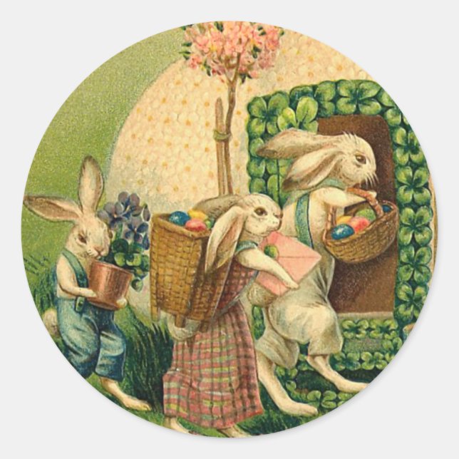Vintage Easter Bunny Stickers (Front)