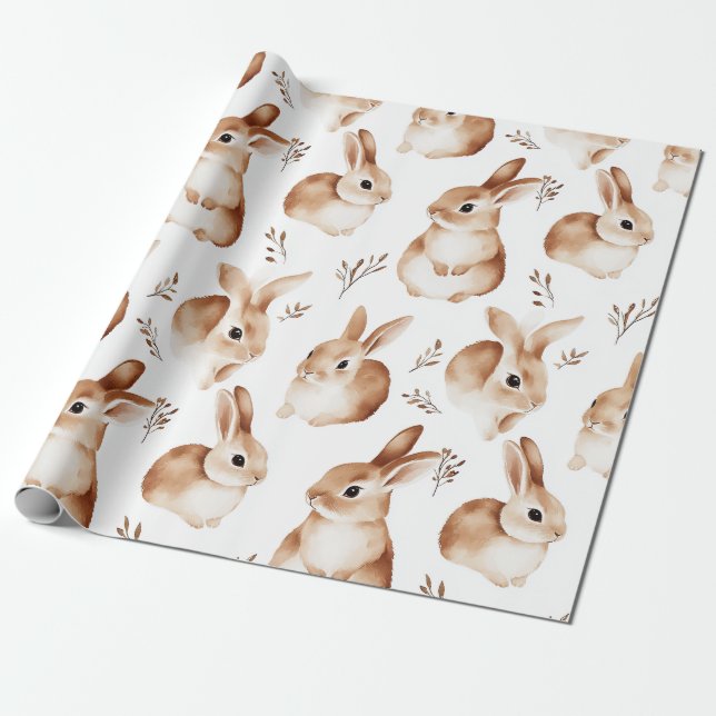 Vintage Easter Bunny Wrapping Paper  (Unrolled)