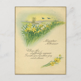 Vintage Easter Cheer Holiday Postcard