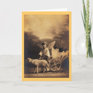 Vintage Easter Cherub Holiday Card