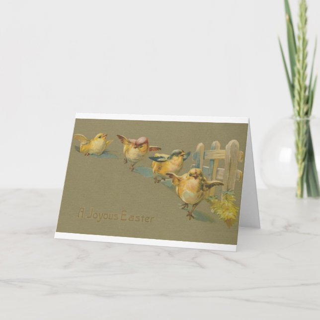 Vintage Easter Chick Parade Easter Card (Front)