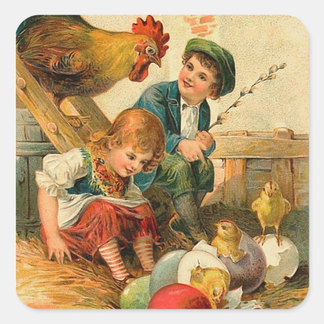 Vintage Easter Chick Stickers (Front)
