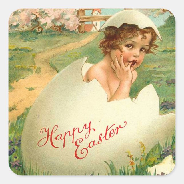 Vintage Easter Chick Stickers (Front)